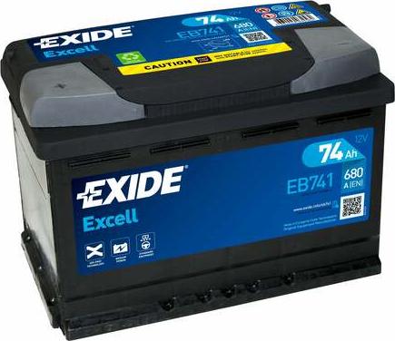 Exide EB741 - Стартерная аккумуляторная батарея, АКБ parts5.com