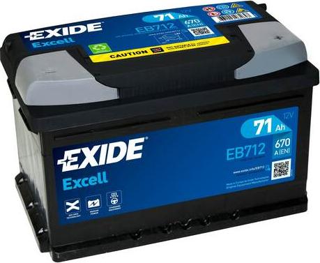 Exide EB712 - Стартерная аккумуляторная батарея, АКБ parts5.com