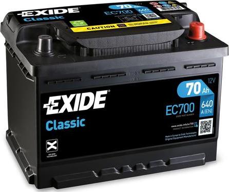 Exide EC700 - Стартерная аккумуляторная батарея, АКБ parts5.com