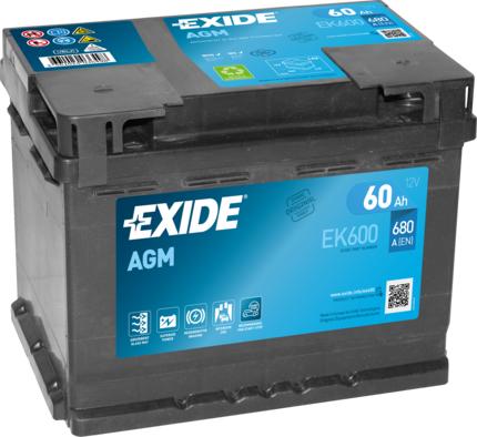 Exide EK600 - Стартерная аккумуляторная батарея, АКБ parts5.com