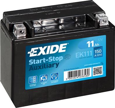 Exide EK111 - Стартерная аккумуляторная батарея, АКБ parts5.com