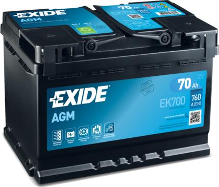 Exide EK700 - Стартерная аккумуляторная батарея, АКБ parts5.com
