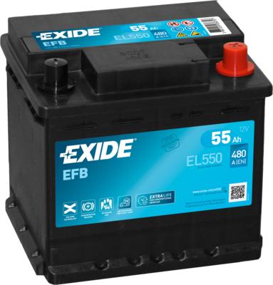 Exide EL550 - Стартерная аккумуляторная батарея, АКБ parts5.com