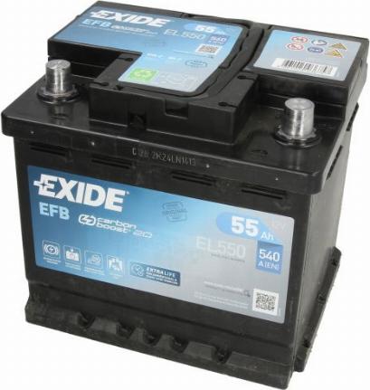 Exide EL550 - Стартерная аккумуляторная батарея, АКБ parts5.com