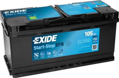 Exide EL1050 - Стартерная аккумуляторная батарея, АКБ parts5.com