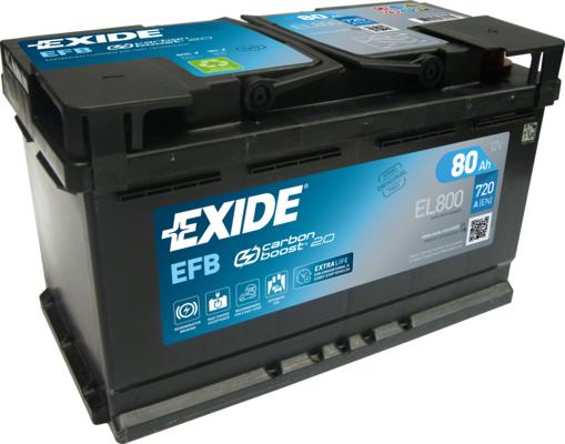 Exide EL800 - Стартерная аккумуляторная батарея, АКБ parts5.com