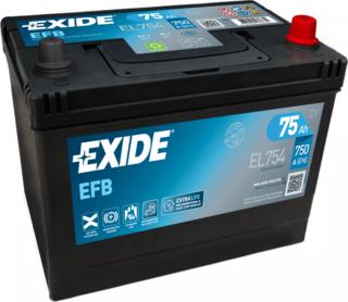 Exide EL754 - Стартерная аккумуляторная батарея, АКБ parts5.com