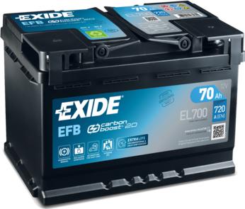 Exide EL700 - Стартерная аккумуляторная батарея, АКБ parts5.com