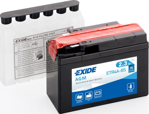 Exide ETR4A-BS - Стартерная аккумуляторная батарея, АКБ parts5.com