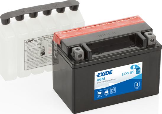 Exide ETX9-BS - Стартерная аккумуляторная батарея, АКБ parts5.com