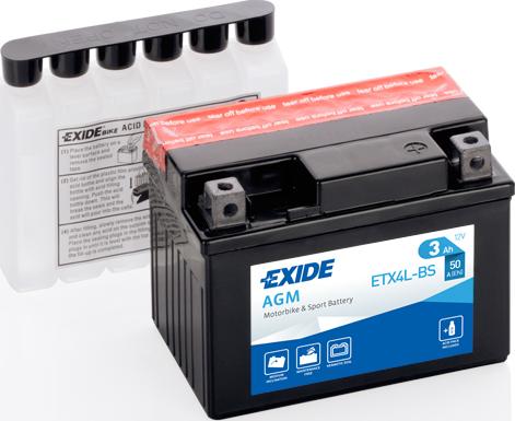 Exide ETX4L-BS - Стартерная аккумуляторная батарея, АКБ parts5.com