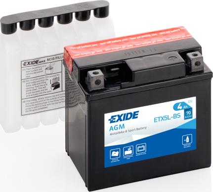 Exide ETX5L-BS - Стартерная аккумуляторная батарея, АКБ parts5.com