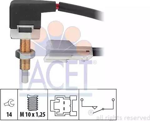 FACET 71174 - Выключатель, привод сцепления (управление двигателем) parts5.com