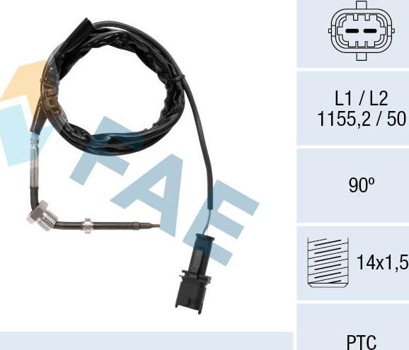 FAE 68123 - Датчик, температура выхлопных газов parts5.com