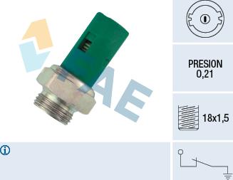 FAE 12490 - Датчик, давление масла parts5.com