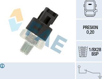 FAE 12550 - Датчик, давление масла parts5.com