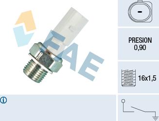 FAE 12860 - Датчик, давление масла parts5.com