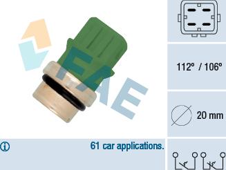 FAE 35590 - Датчик, температура охлаждающей жидкости parts5.com