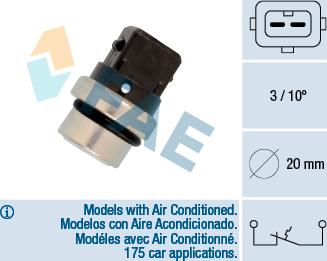 FAE 35650 - Датчик, температура охлаждающей жидкости parts5.com