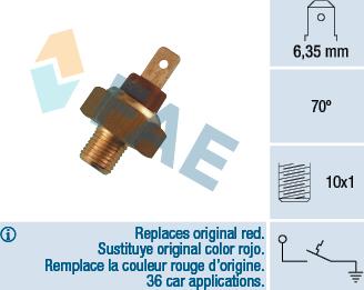 FAE 35660 - Датчик, температура охлаждающей жидкости parts5.com