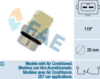 FAE 35310 - Датчик, температура охлаждающей жидкости parts5.com