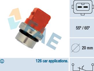 FAE 35320 - Датчик, температура охлаждающей жидкости parts5.com