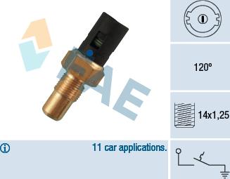 FAE 35750 - Датчик, температура охлаждающей жидкости parts5.com