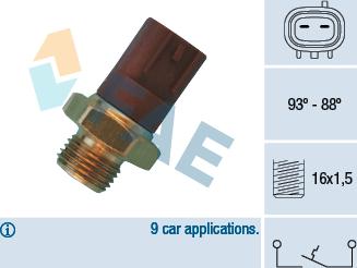 FAE 36510 - Термовыключатель, вентилятор радиатора / кондиционера parts5.com