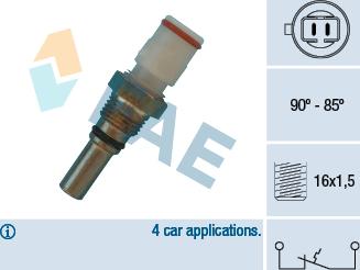 FAE 36570 - Термовыключатель, вентилятор радиатора / кондиционера parts5.com