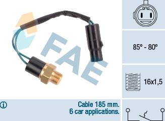 FAE 36610 - Термовыключатель, вентилятор радиатора / кондиционера parts5.com