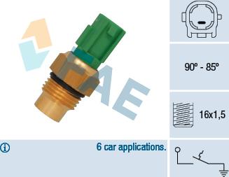 FAE 36711 - Термовыключатель, вентилятор радиатора / кондиционера parts5.com