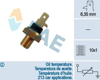 FAE 31610 - Датчик, температура масла parts5.com