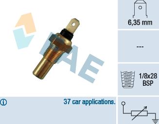 FAE 31630 - Датчик, температура охлаждающей жидкости parts5.com