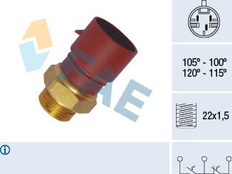 FAE 38040 - Термовыключатель, вентилятор радиатора / кондиционера parts5.com