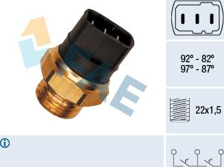 FAE 38150 - Термовыключатель, вентилятор радиатора / кондиционера parts5.com