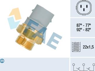 FAE 38160 - Термовыключатель, вентилятор радиатора / кондиционера parts5.com