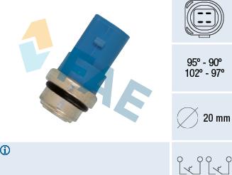 FAE 38391 - Термовыключатель, вентилятор радиатора / кондиционера parts5.com