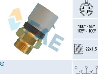 FAE 38360 - Термовыключатель, вентилятор радиатора / кондиционера parts5.com