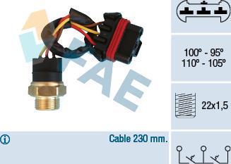 FAE 38300 - Термовыключатель, вентилятор радиатора / кондиционера parts5.com