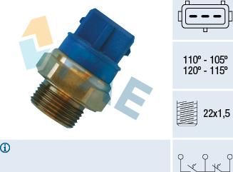 FAE 38330 - Термовыключатель, вентилятор радиатора / кондиционера parts5.com