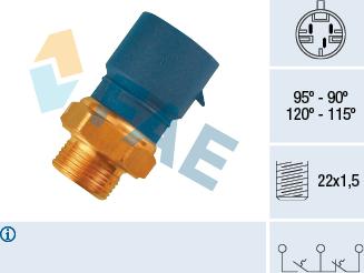 FAE 38235 - Термовыключатель, вентилятор радиатора / кондиционера parts5.com