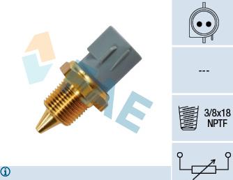 FAE 33430 - Датчик, температура охлаждающей жидкости parts5.com