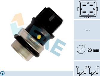 FAE 33640 - Датчик, температура охлаждающей жидкости parts5.com