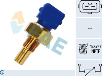 FAE 33100 - Датчик, температура охлаждающей жидкости parts5.com