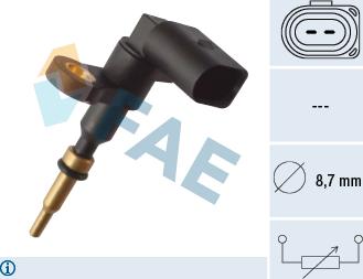 FAE 33895 - Датчик, температура охлаждающей жидкости parts5.com