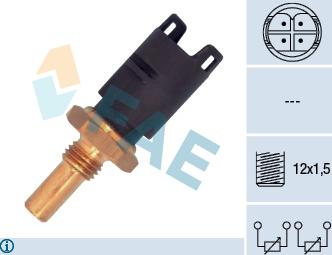 FAE 33295 - Датчик, температура охлаждающей жидкости parts5.com