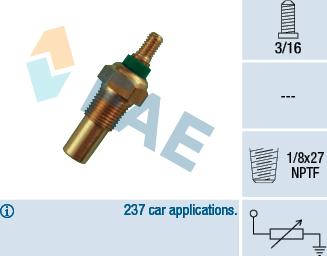 FAE 32010 - Датчик, температура охлаждающей жидкости parts5.com