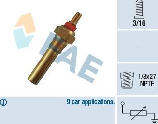 FAE 32300 - Датчик, температура охлаждающей жидкости parts5.com