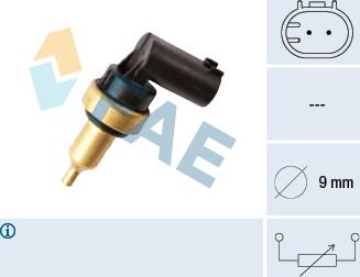 FAE 32706 - Датчик, температура охлаждающей жидкости parts5.com