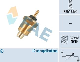 FAE 32713 - Датчик, температура охлаждающей жидкости parts5.com